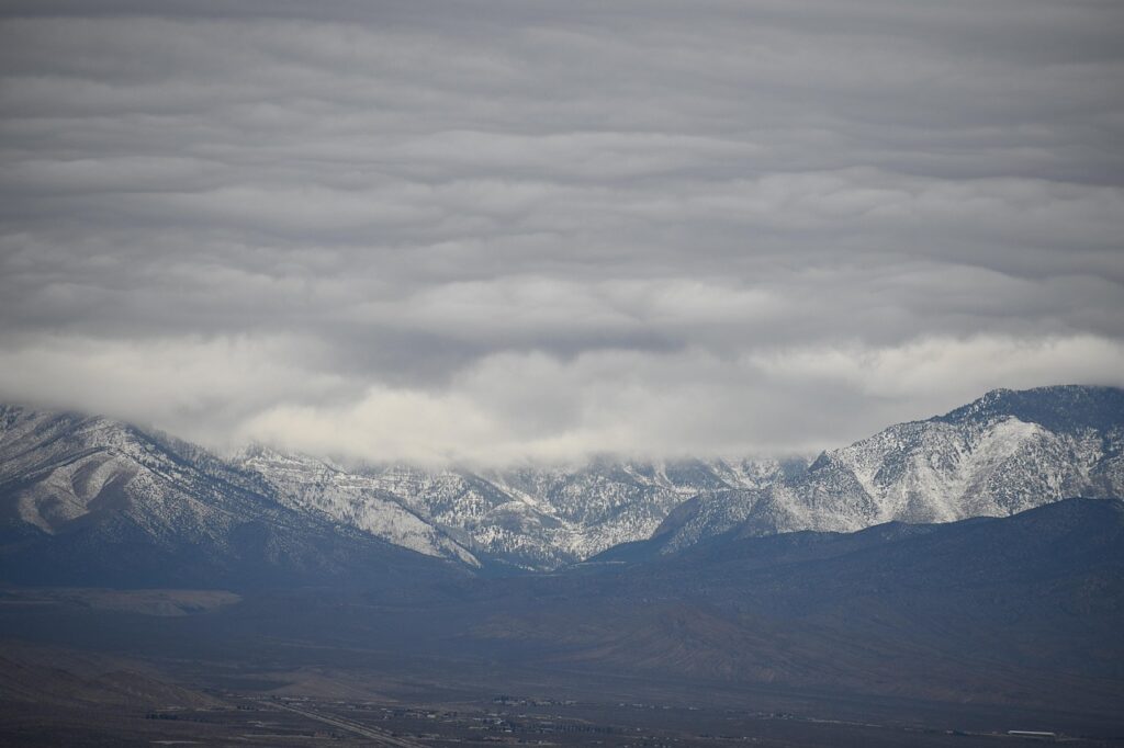 mt, charleston, snow covered, nature, mountain, landscape, las vegas